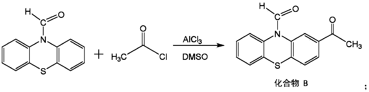 Method for synthesizing 2-acetyl phenothiazine using phenothiazine as raw material