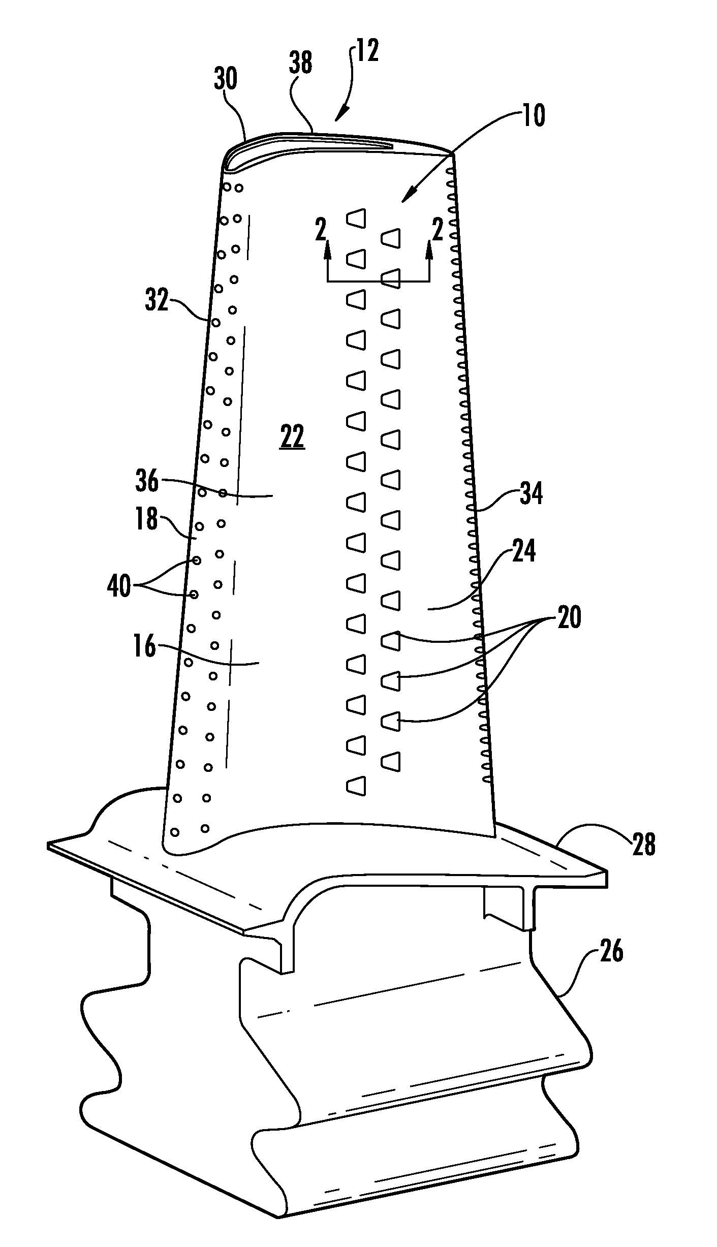 Turbine Airfoil Cooling System with Diffusion Film Cooling Hole