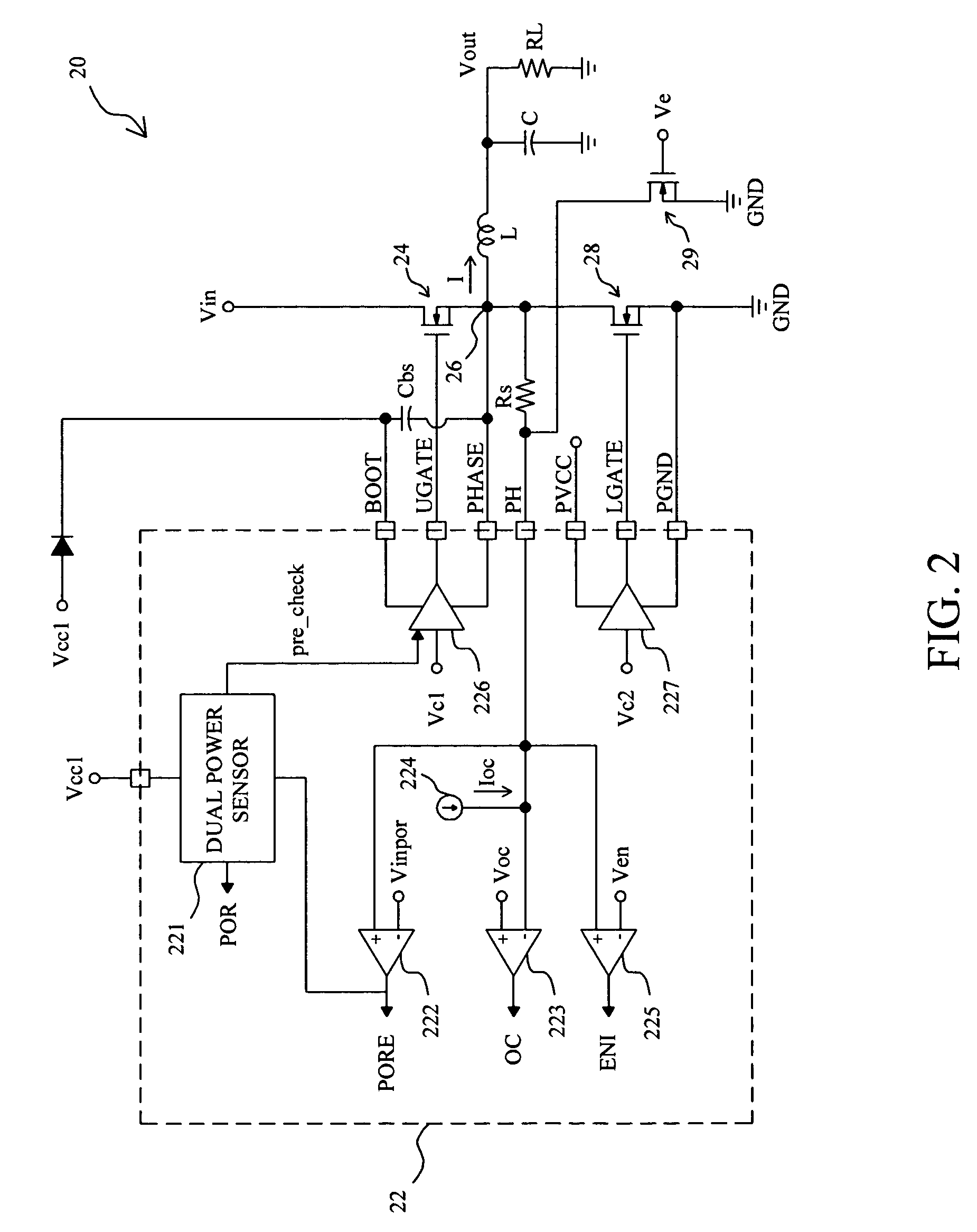 Circuit and method for implementing a multi-function pin on a PWM controller chip in a voltage converter