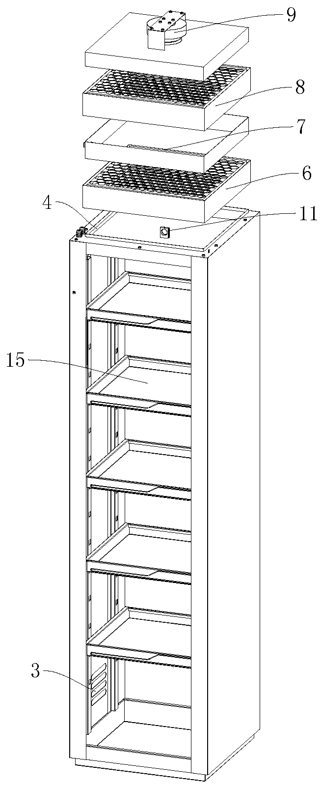Non-duct self-purification medicine storage cabinet