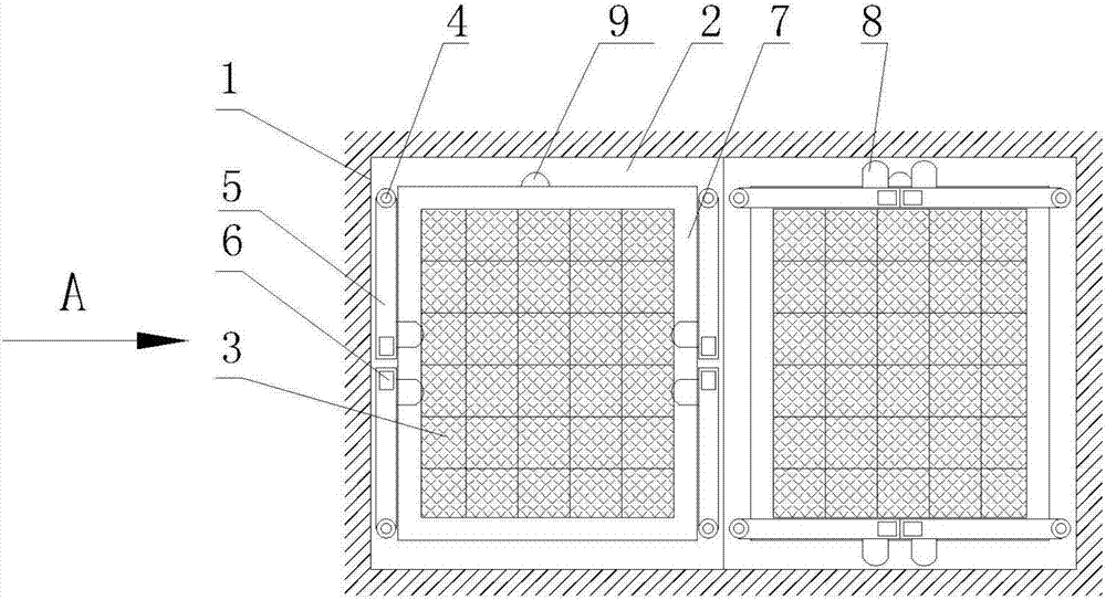 Air filtering net convenient to assemble and disassemble and used for workshop