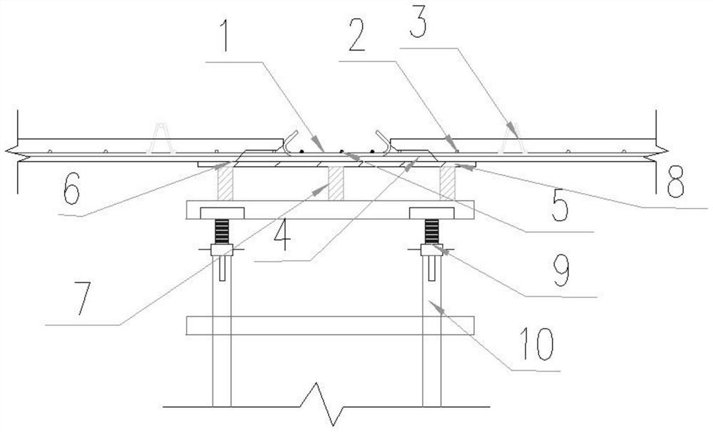 Laminated slab post-pouring joint structure and construction method
