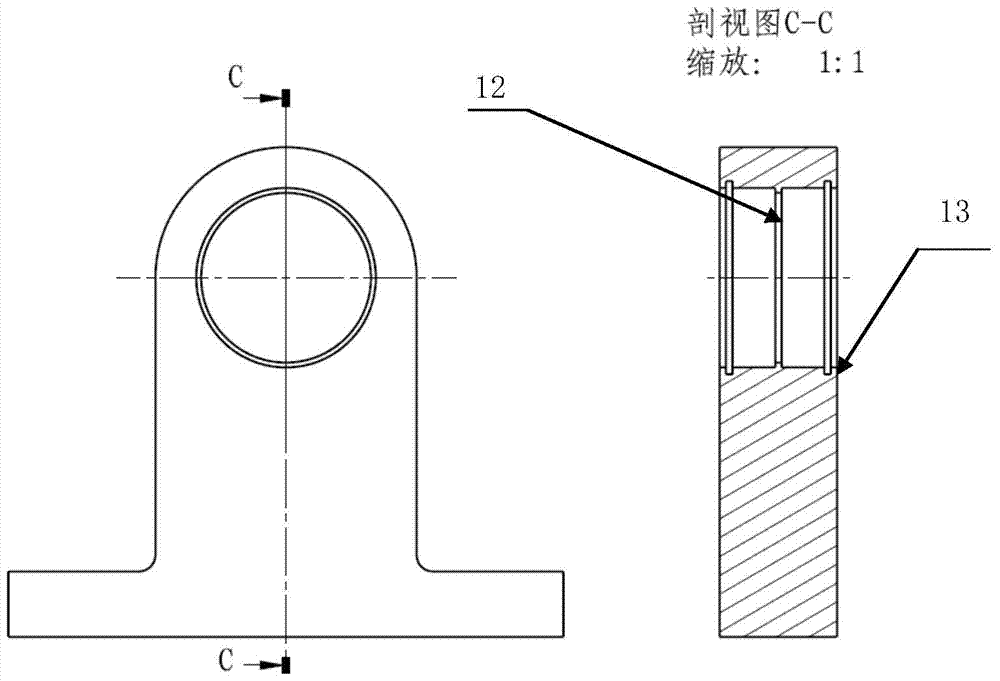 A helicopter tail rotor support bearing fatigue test device