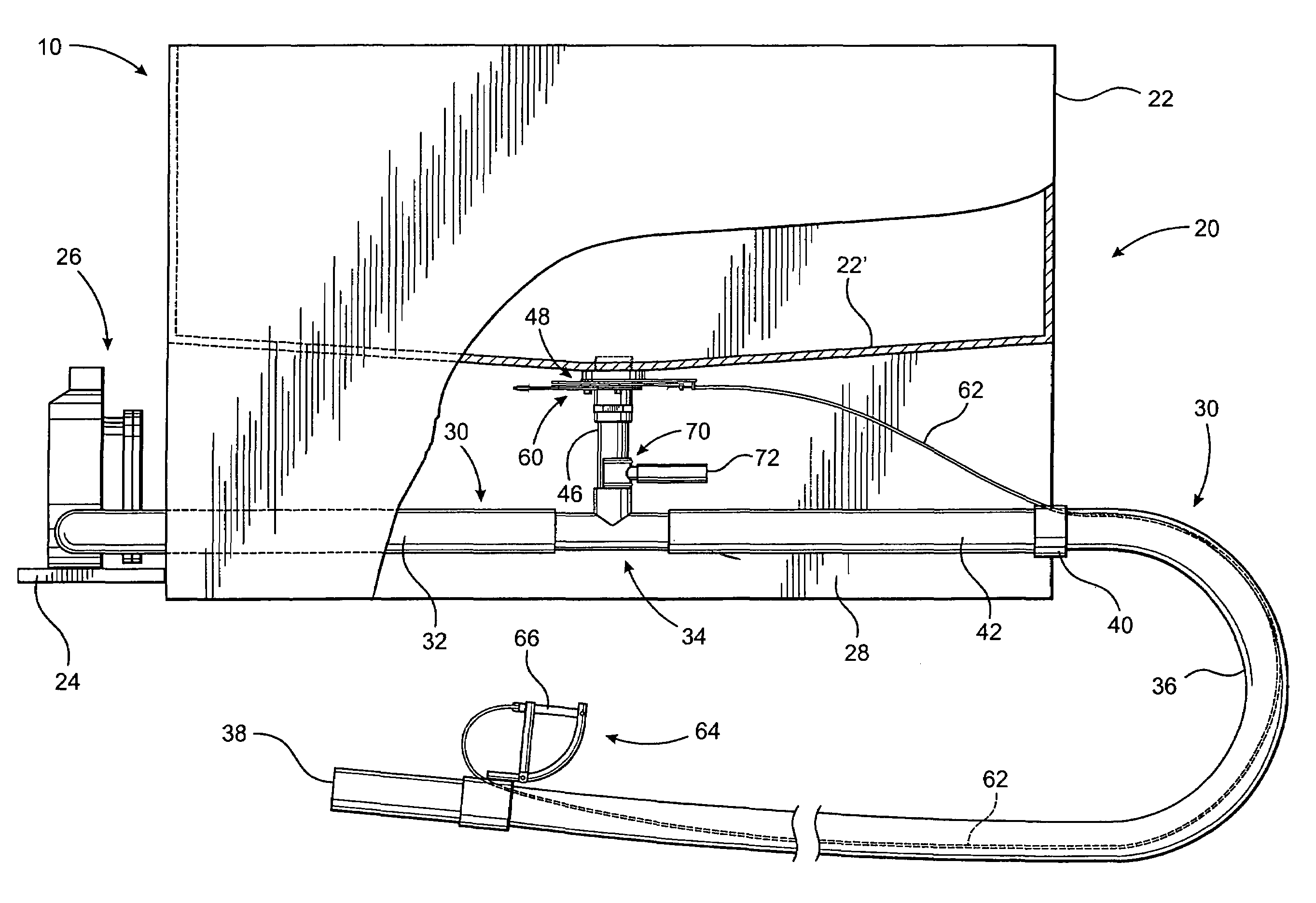 Distribution assembly for particulate material