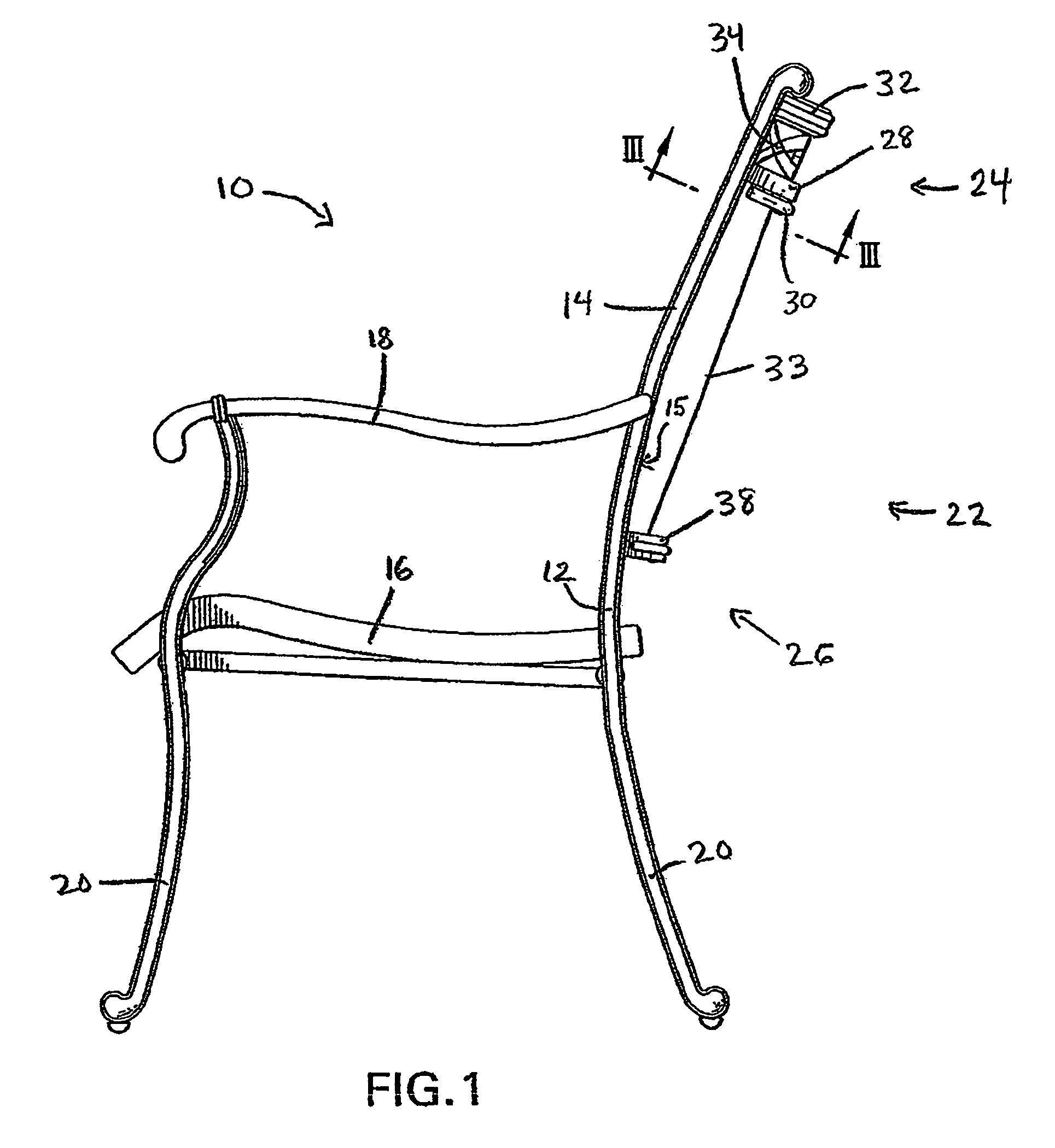 Single frame sling chair