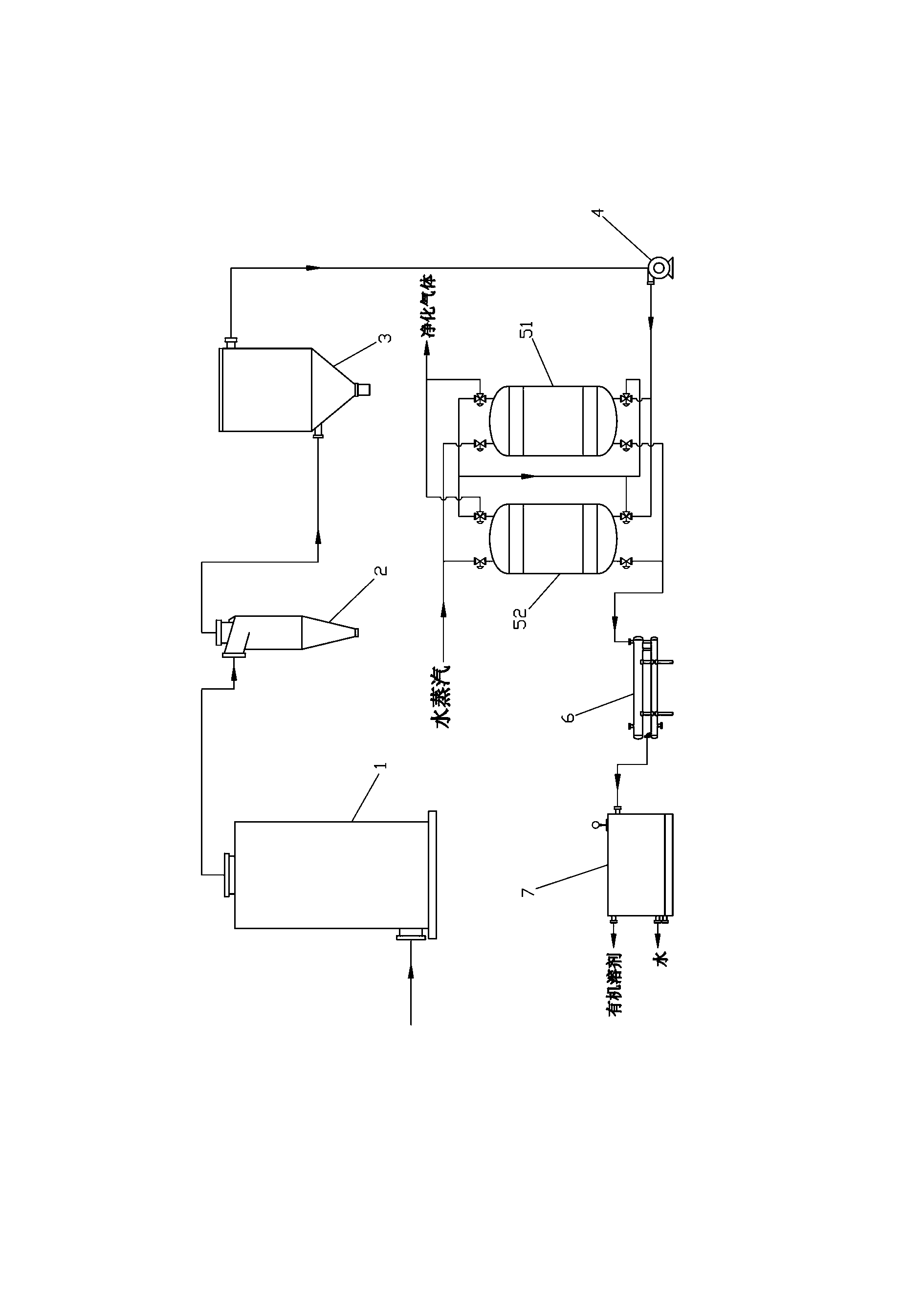 Spray paint organic solvent exhaust gas recovery device and organic solvent recovery method