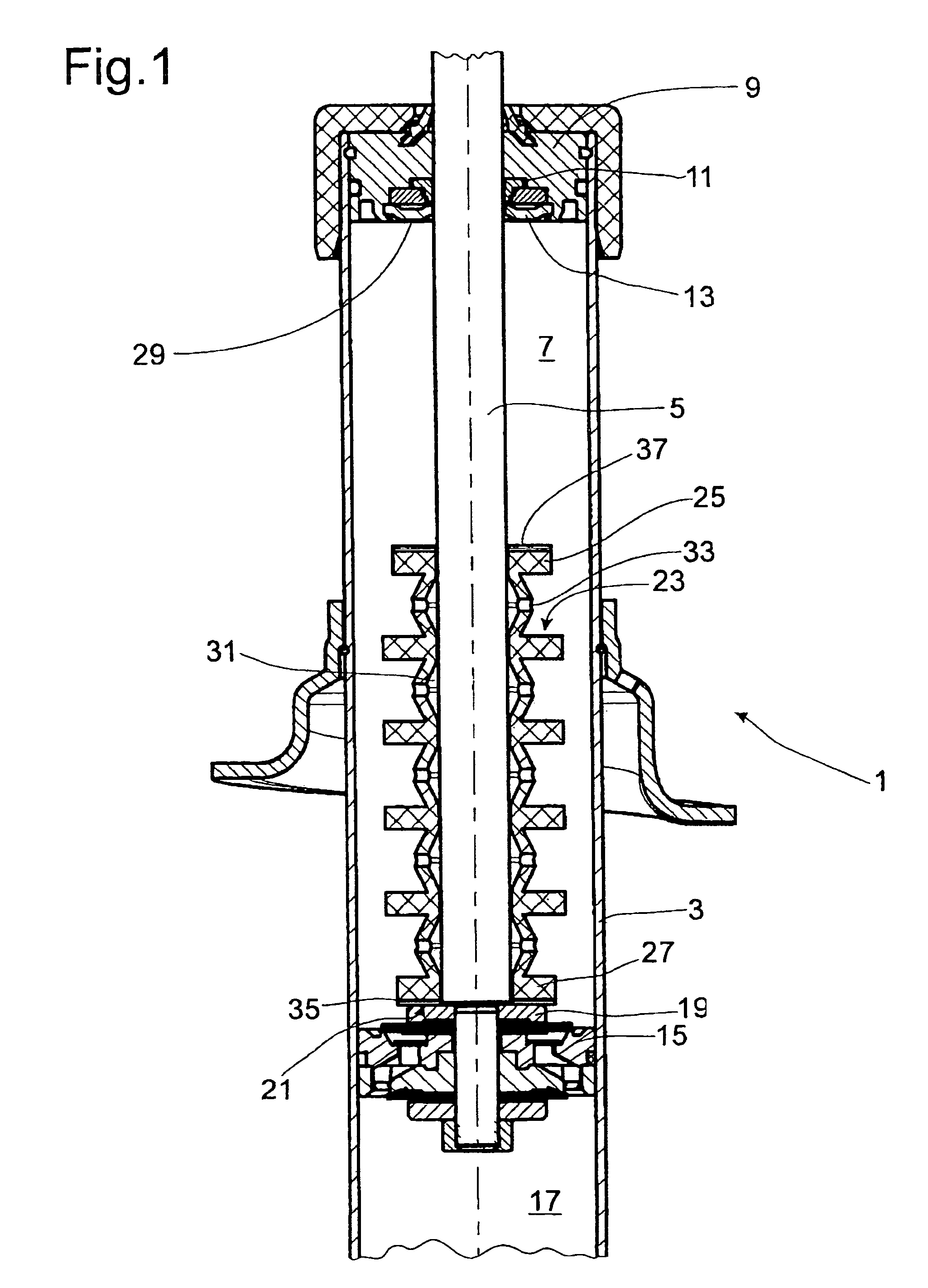 Vibration damper with a stop spring