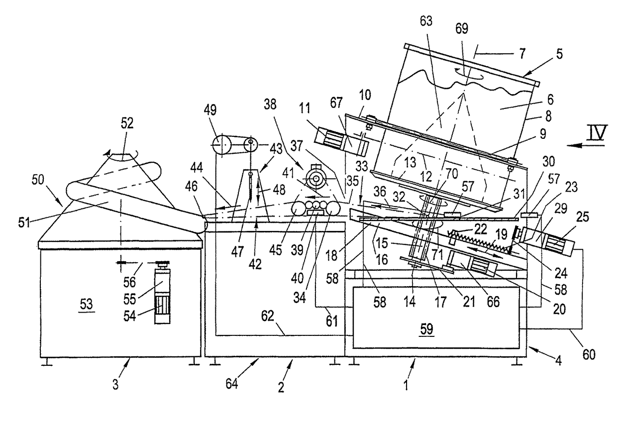 Device for gently producing a pastry strand