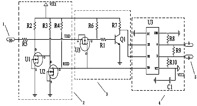 Differential signal based single bus transmission device