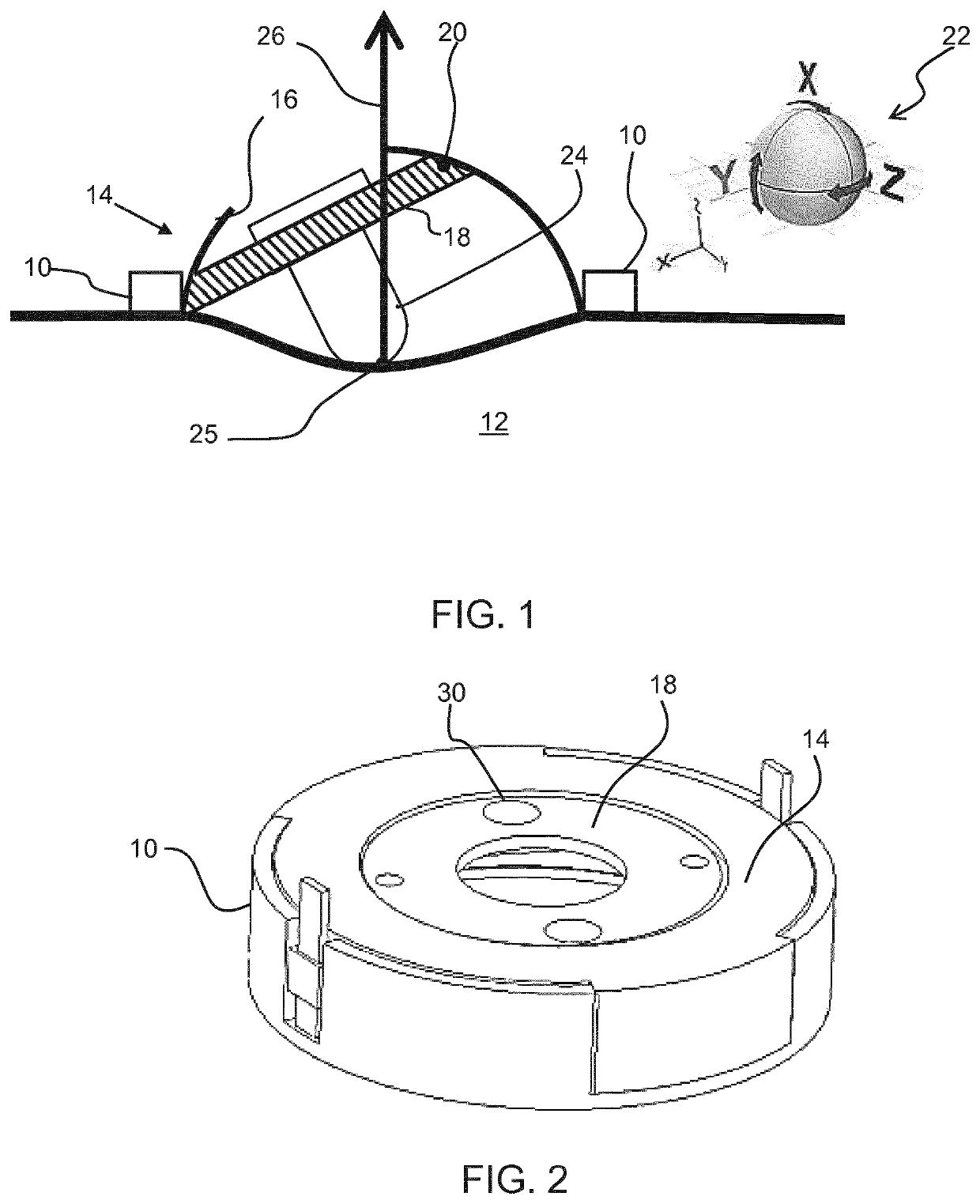 Ultrasound probe holder arrangement using guiding surfaces and pattern recognition