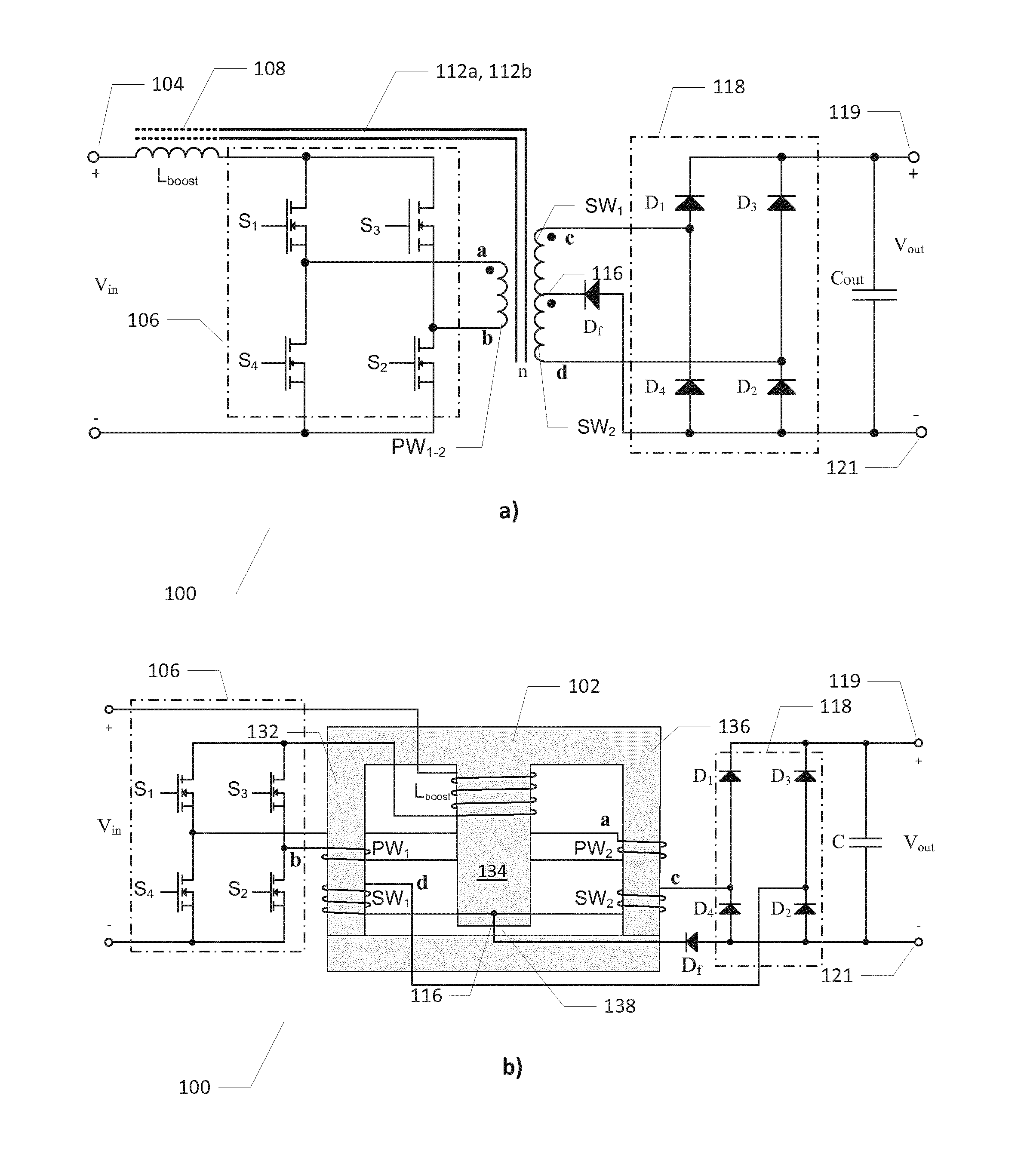 Isolated boost flyback power converter