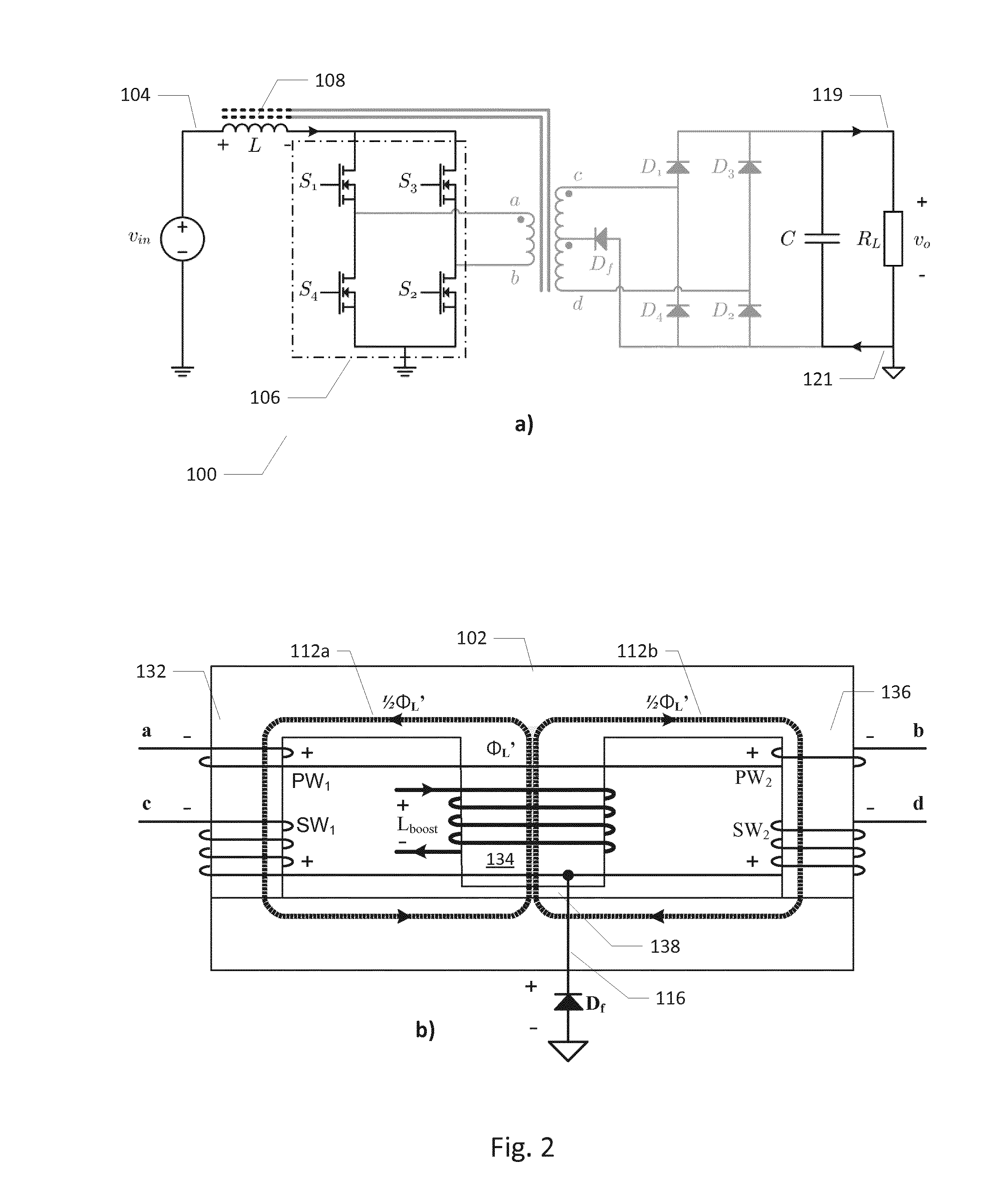 Isolated boost flyback power converter