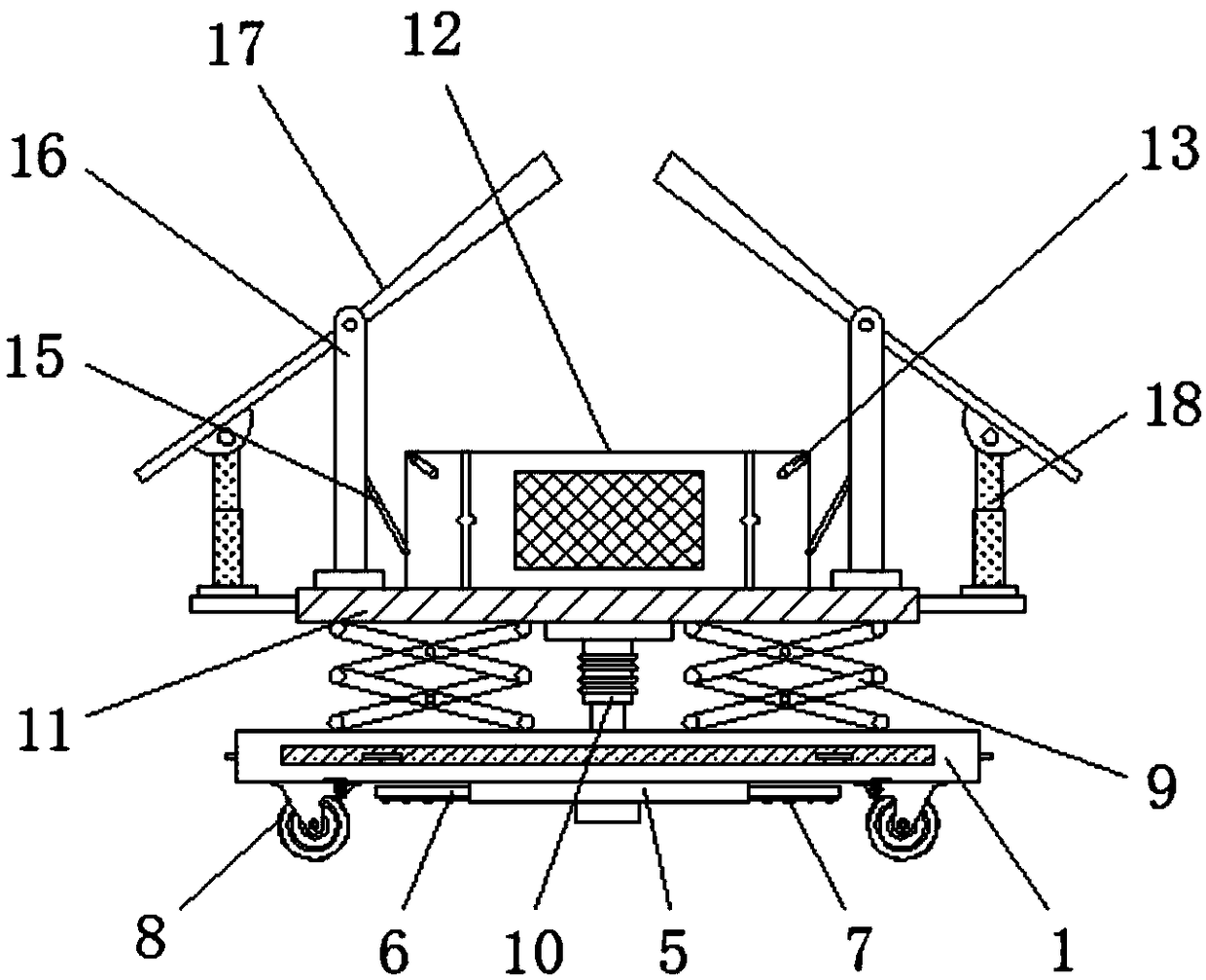 Height-climbing operation vehicle with protection device