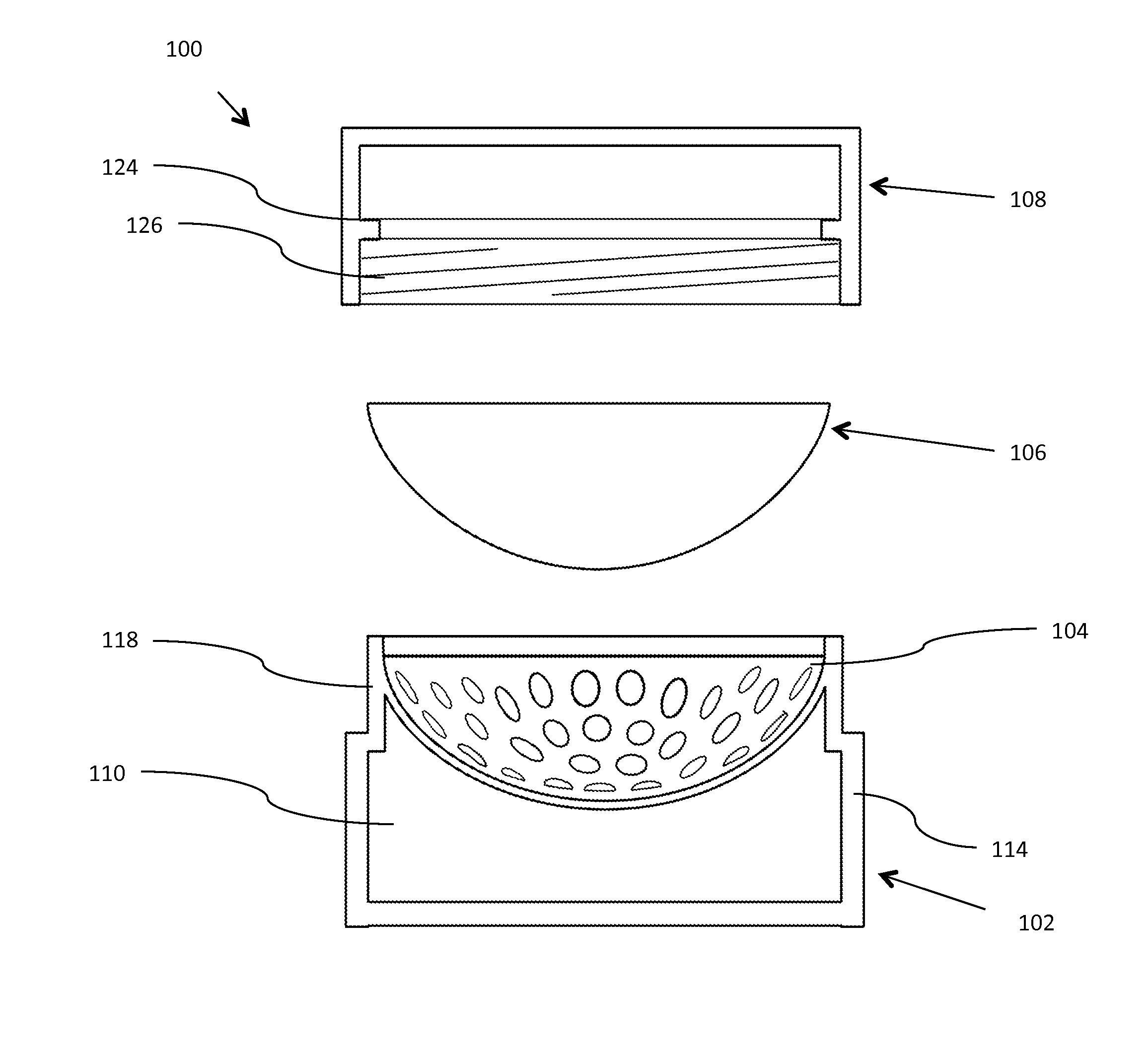 Substantively hermetically sealing container