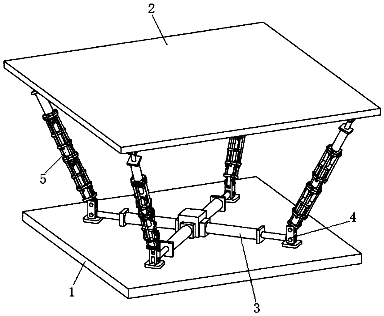 Multi-group hydraulic linkage lifting mechanism