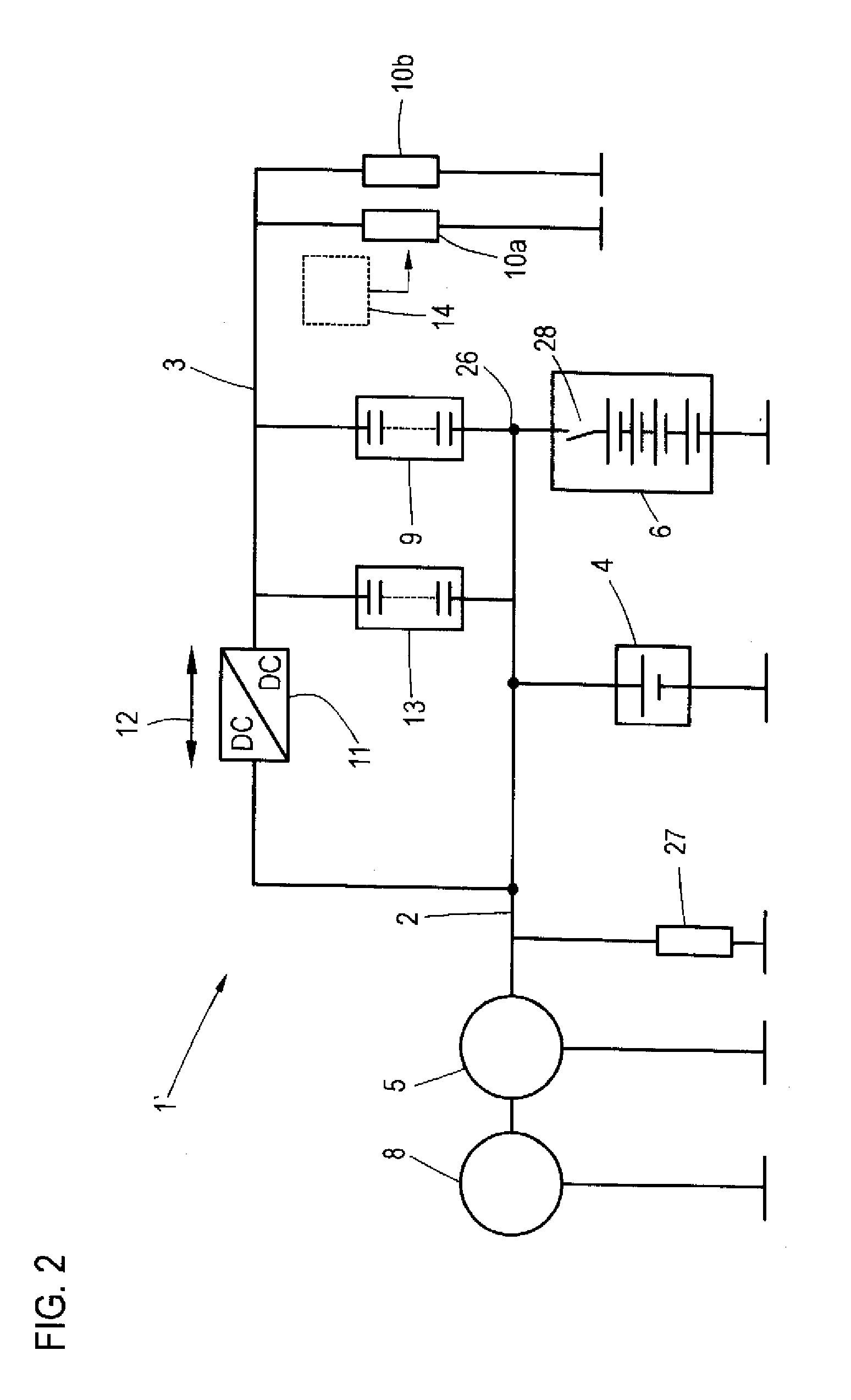 Motor vehicle with a multi-voltage onboard electrical system and associated method