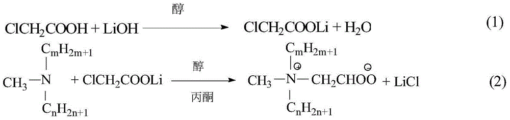 Preparation method of double-longchain alkyl methyl carboxyl glycine betaine
