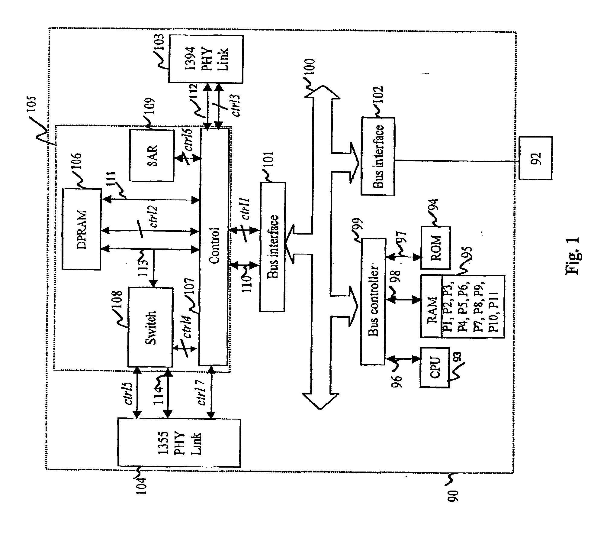 Device and method for transmission in a switch