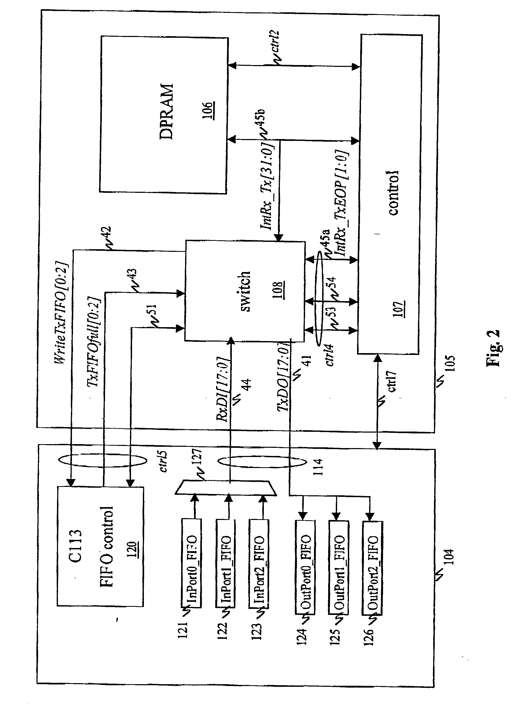 Device and method for transmission in a switch