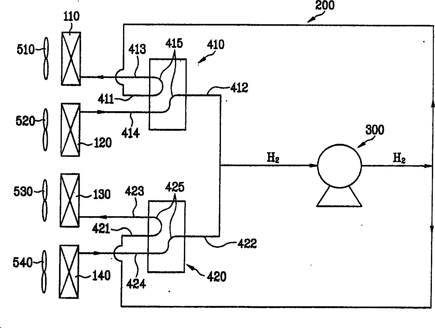 Air conditioner cooling and heating device utilizing hydrogen-storage alloy technology and control method thereof