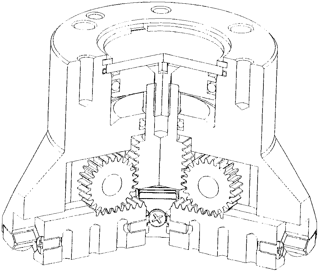 Piston type multi-jaw robot end effector