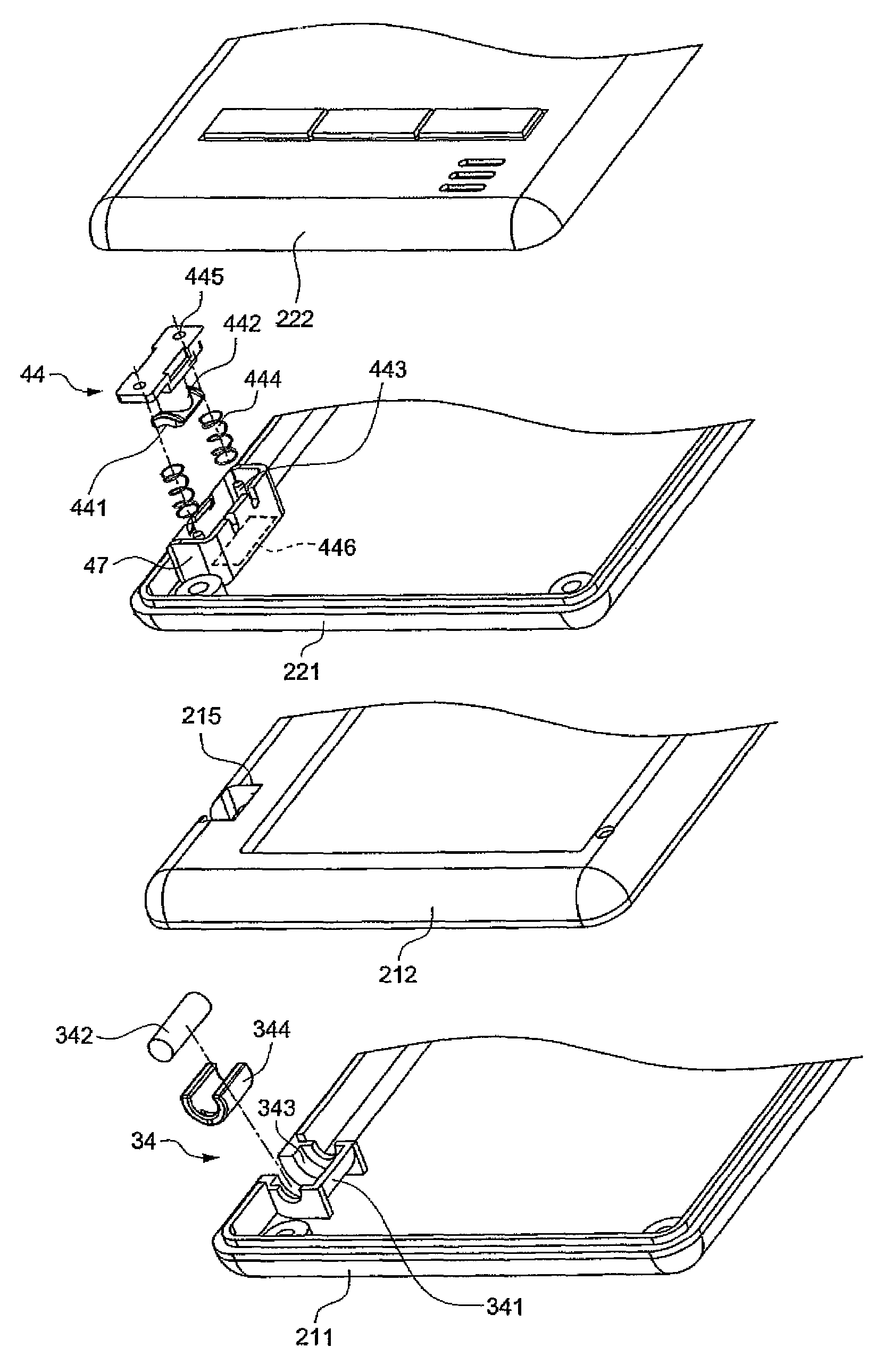 Multi-configuration portable electronic device and guiding module thereof