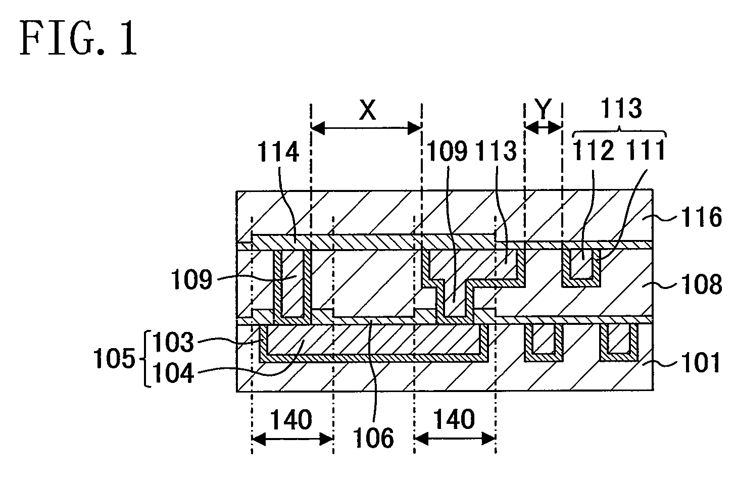 Semiconductor device including interconnects, vias connecting the interconnects and greater thickness of the liner film adjacent the vias