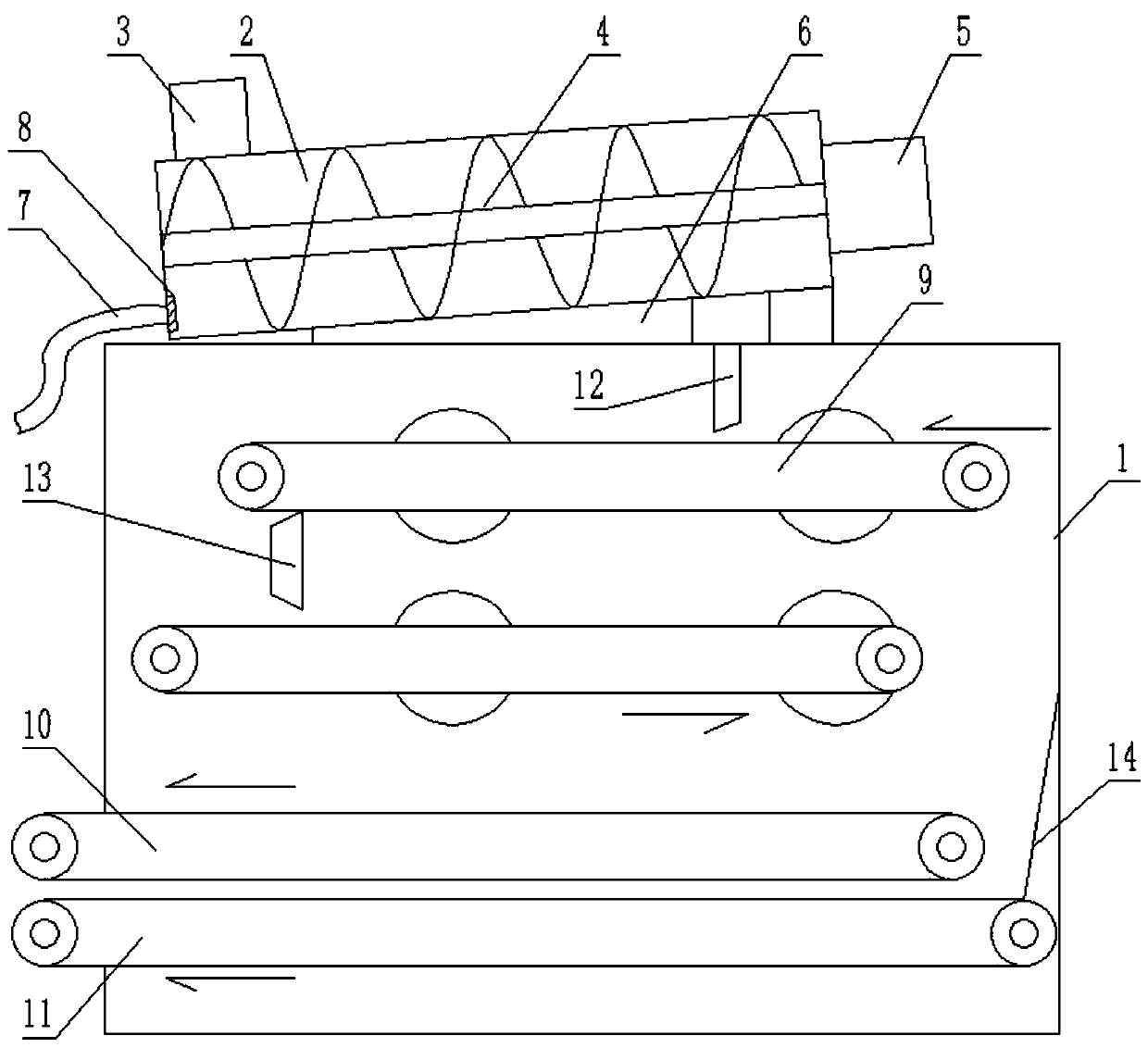 High-moisture sludge uniform-distribution drying device