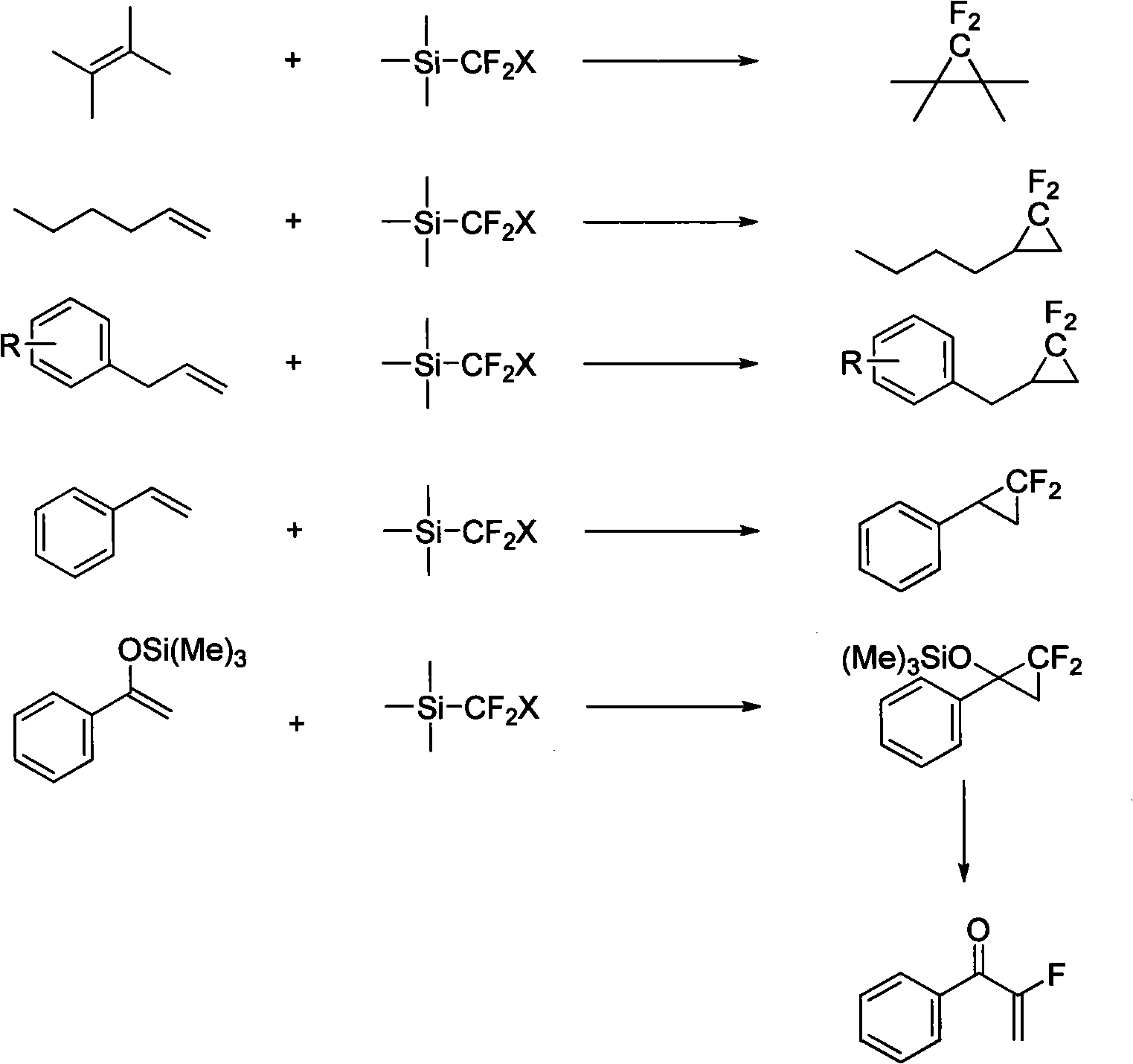 Method for preparing compounds containing difluoromethylene