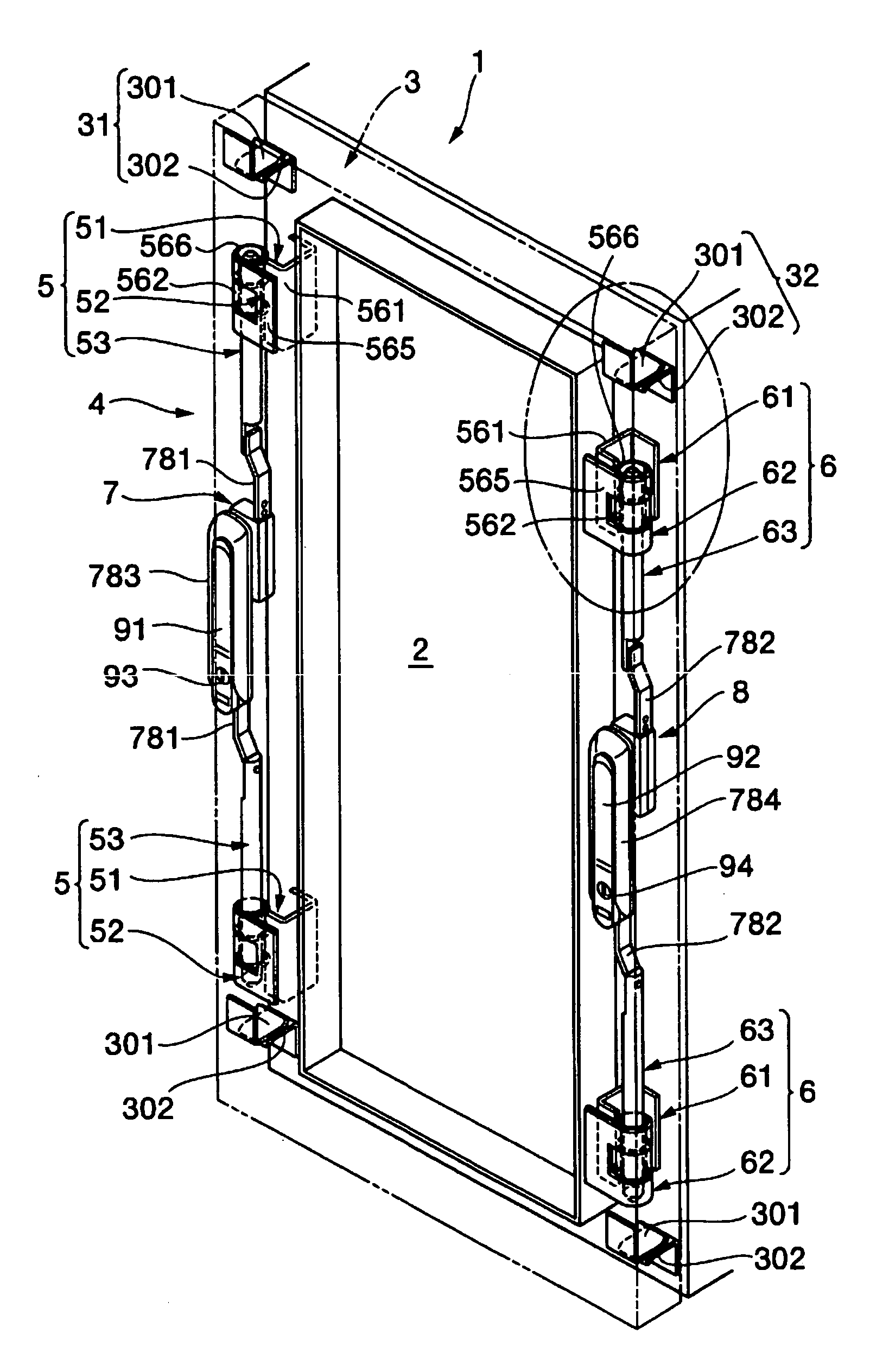 Dual-opening mechanism of door