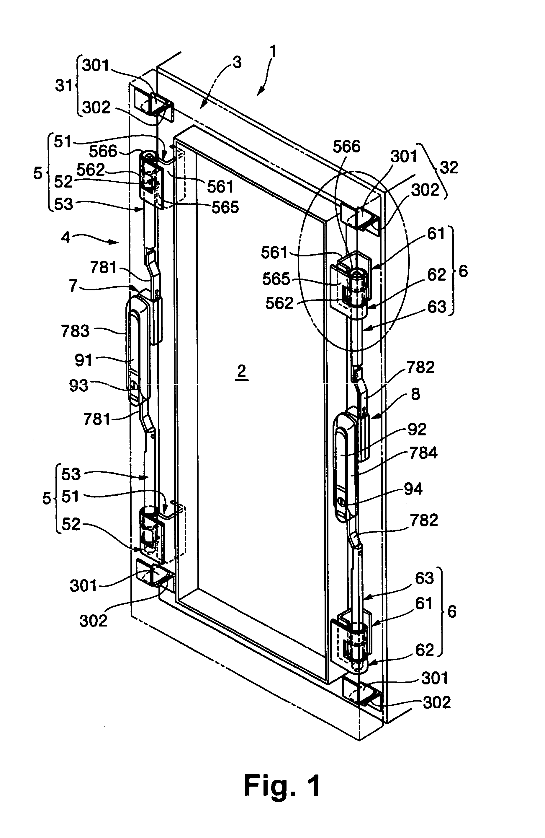 Dual-opening mechanism of door