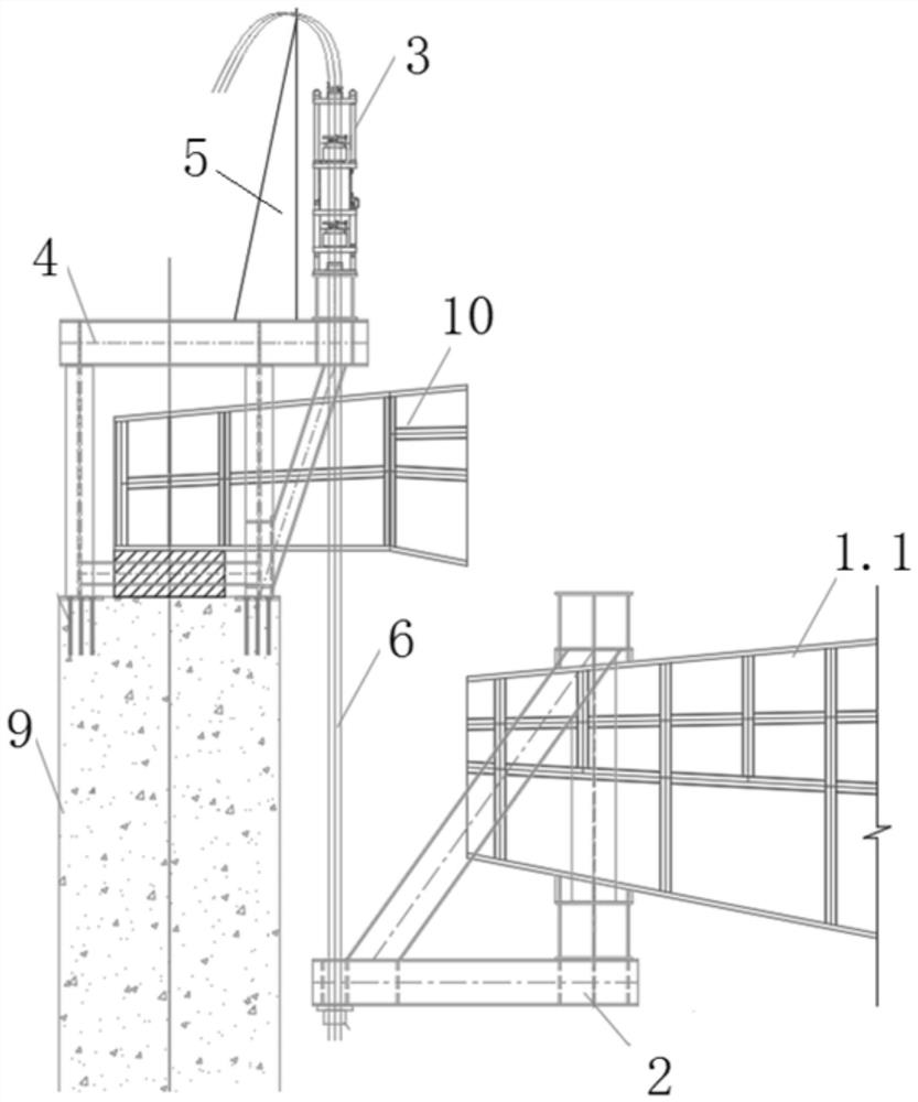 Integrated lifting structure, loading test device, test method and construction method
