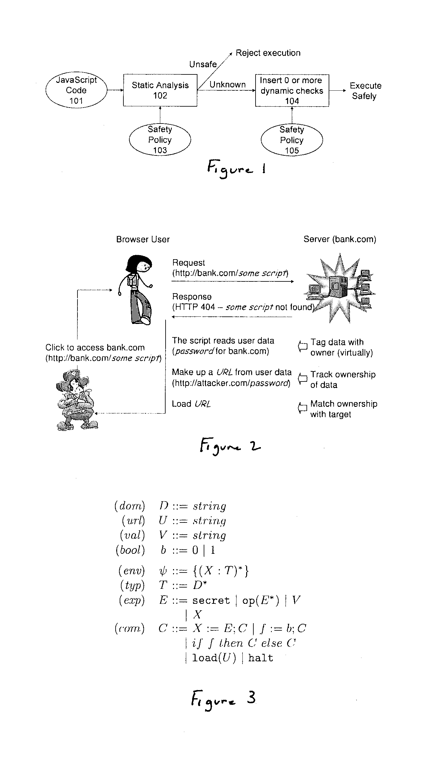 Method and apparatus for detecting and preventing unsafe behavior of javascript programs