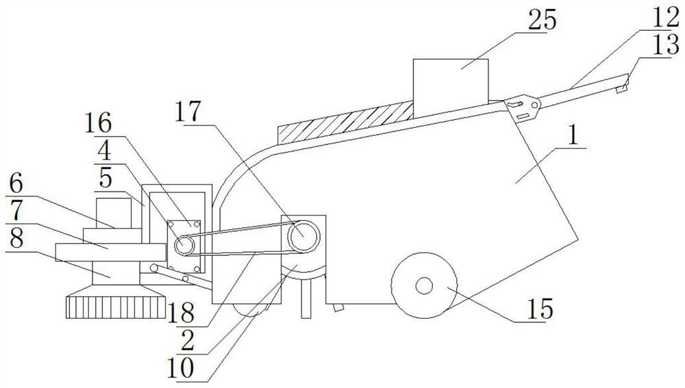 Novel energy-saving roller scraping brush type motor sweeper