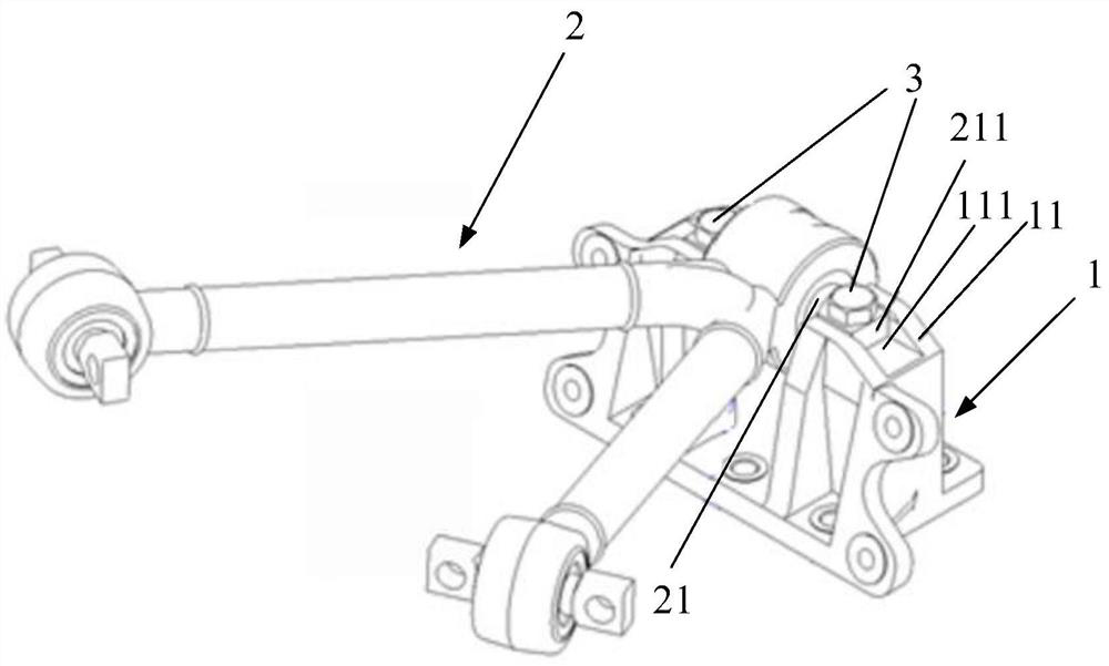 Connecting structure of axle bracket and thrust rod
