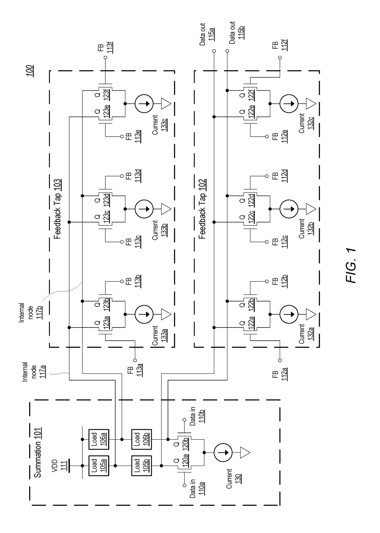 Decision feedback equalizer with distributed R-C network