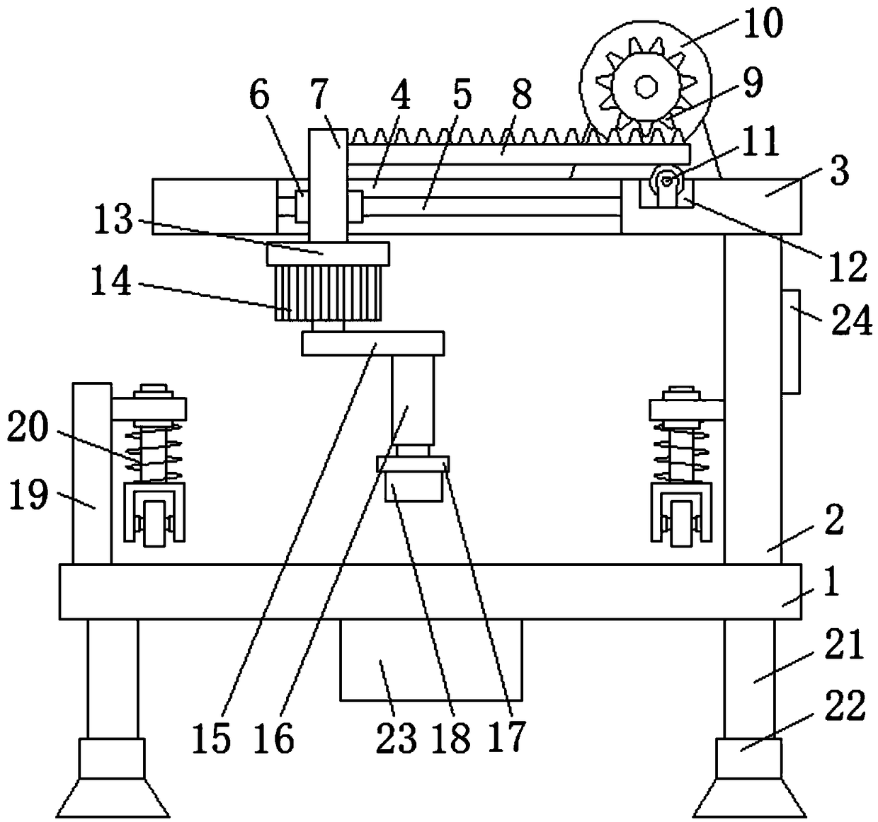 Die-cutting machine allowing position of die-cutting tool to be conveniently adjusted