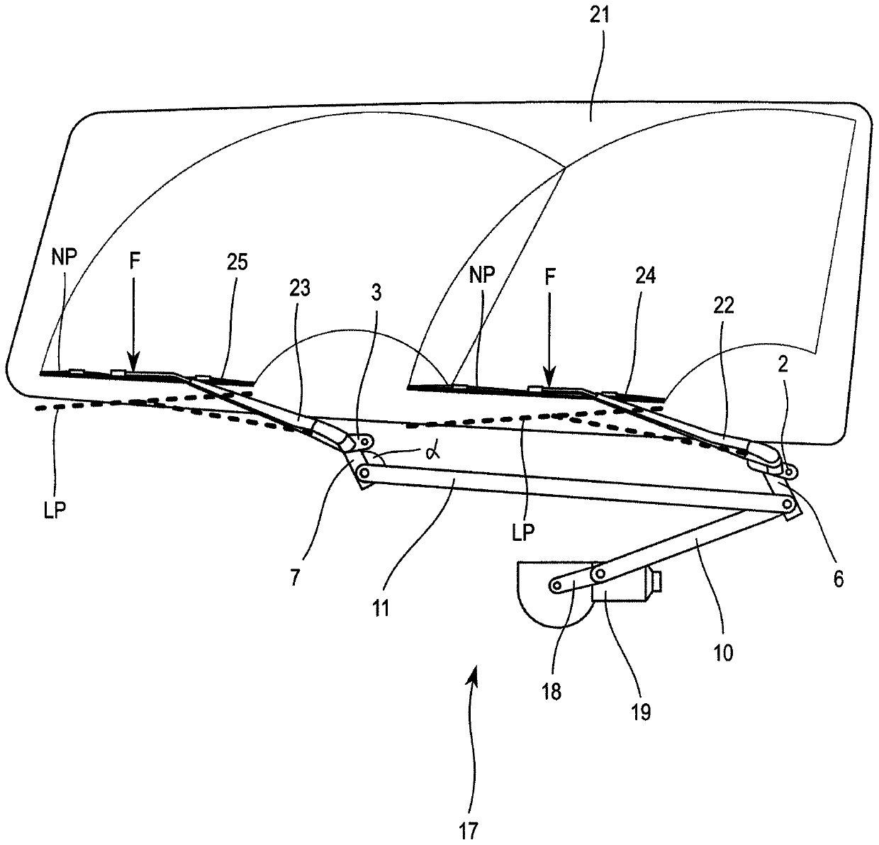 Movement transmission device for vehicle wiper device