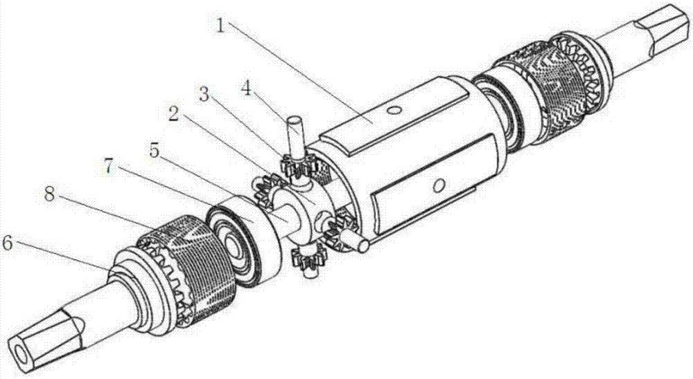 Forward and backward motion type center shaft transmission mechanism