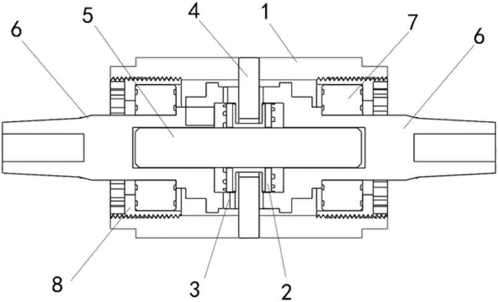 Forward and backward motion type center shaft transmission mechanism
