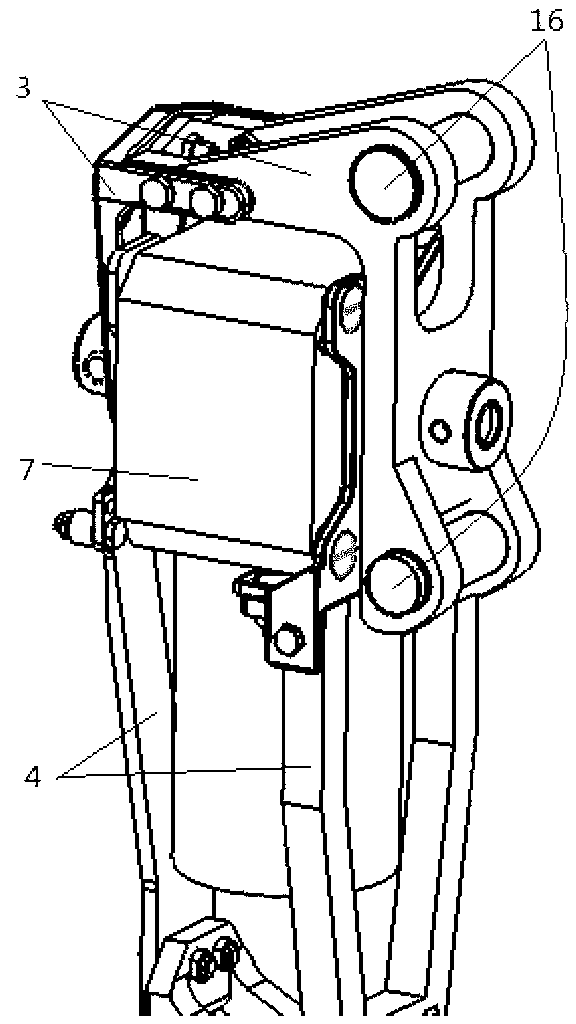 Similar dual-A-arm suspended robot crotch lateral-deviation damping system