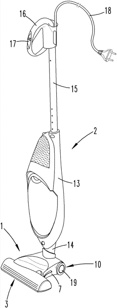 Suction nozzle for a vacuum cleaning device