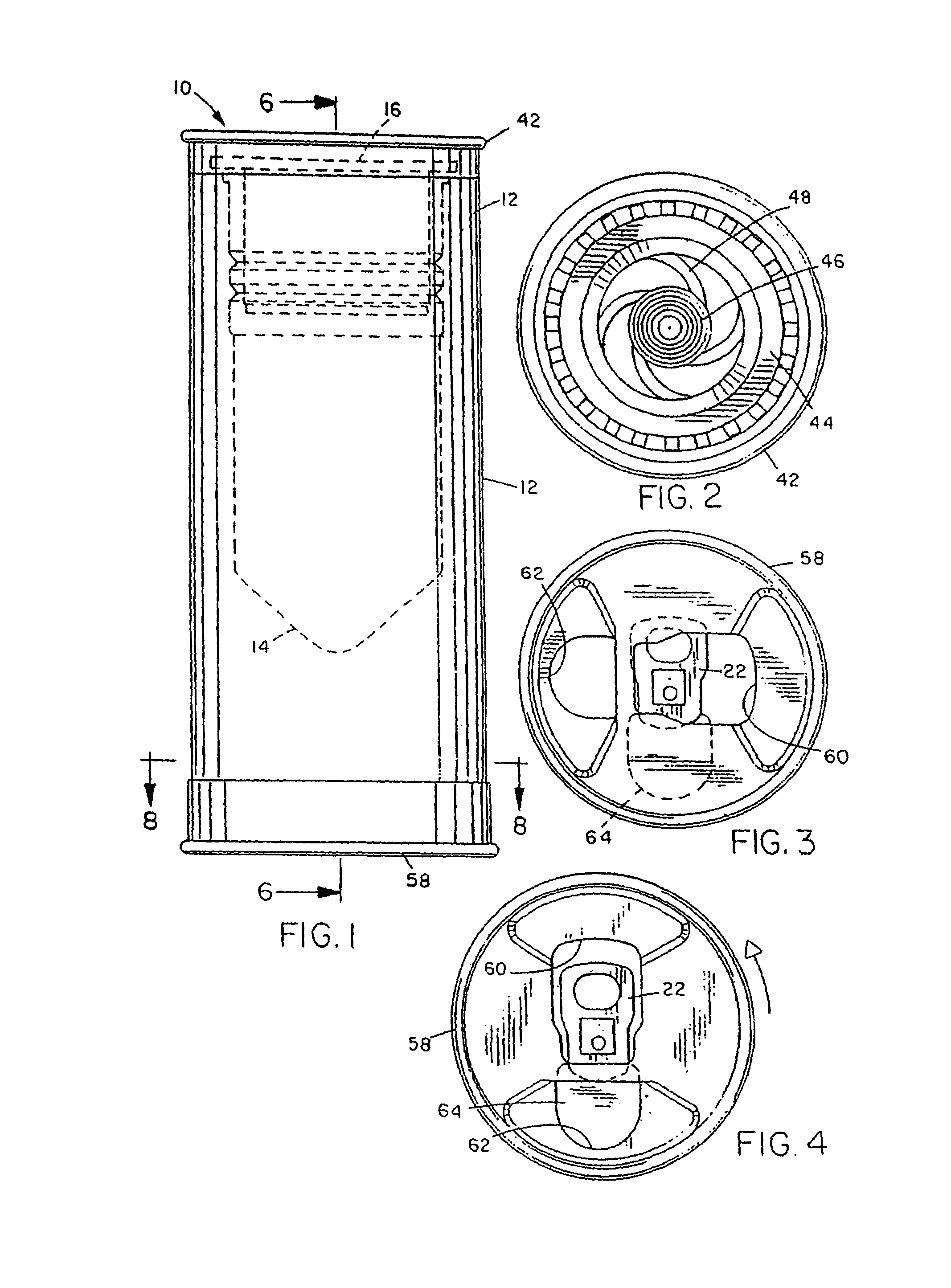 Container with integral module for heating or cooling the contents