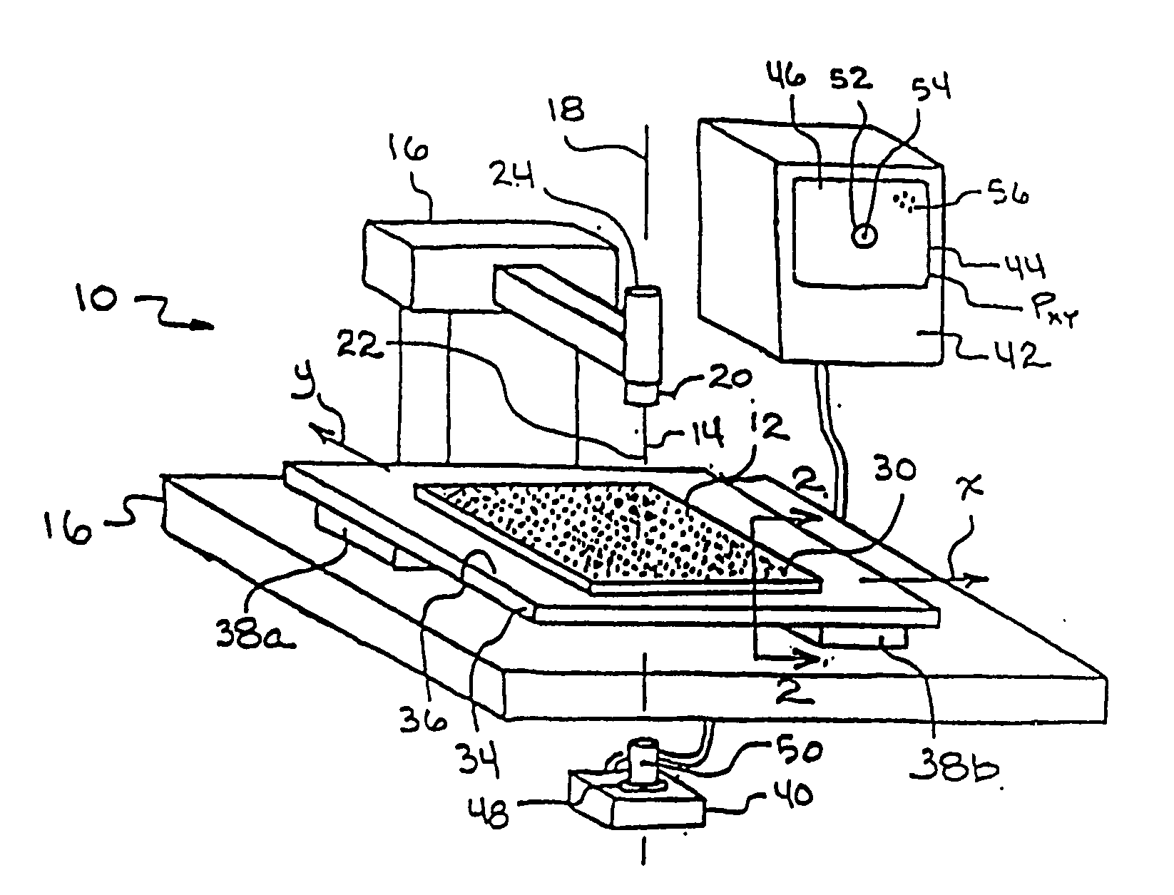 Positioning system for moving a selected station of a holding plate to a predetermined location for interaction with a probe