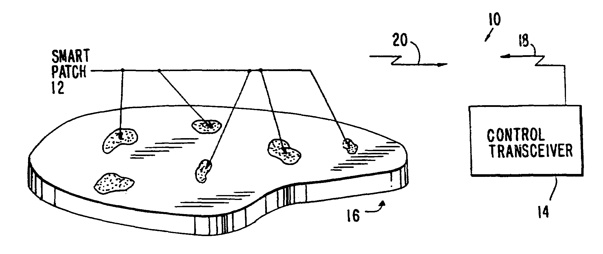 Integrated micro-strip antenna apparatus and a system utilizing the same for wireless communications for sensing and actuation purposes