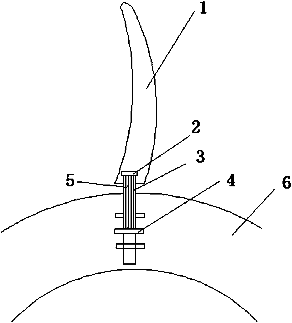 Fixing structure with blade radial size and rotating angle adjusting function