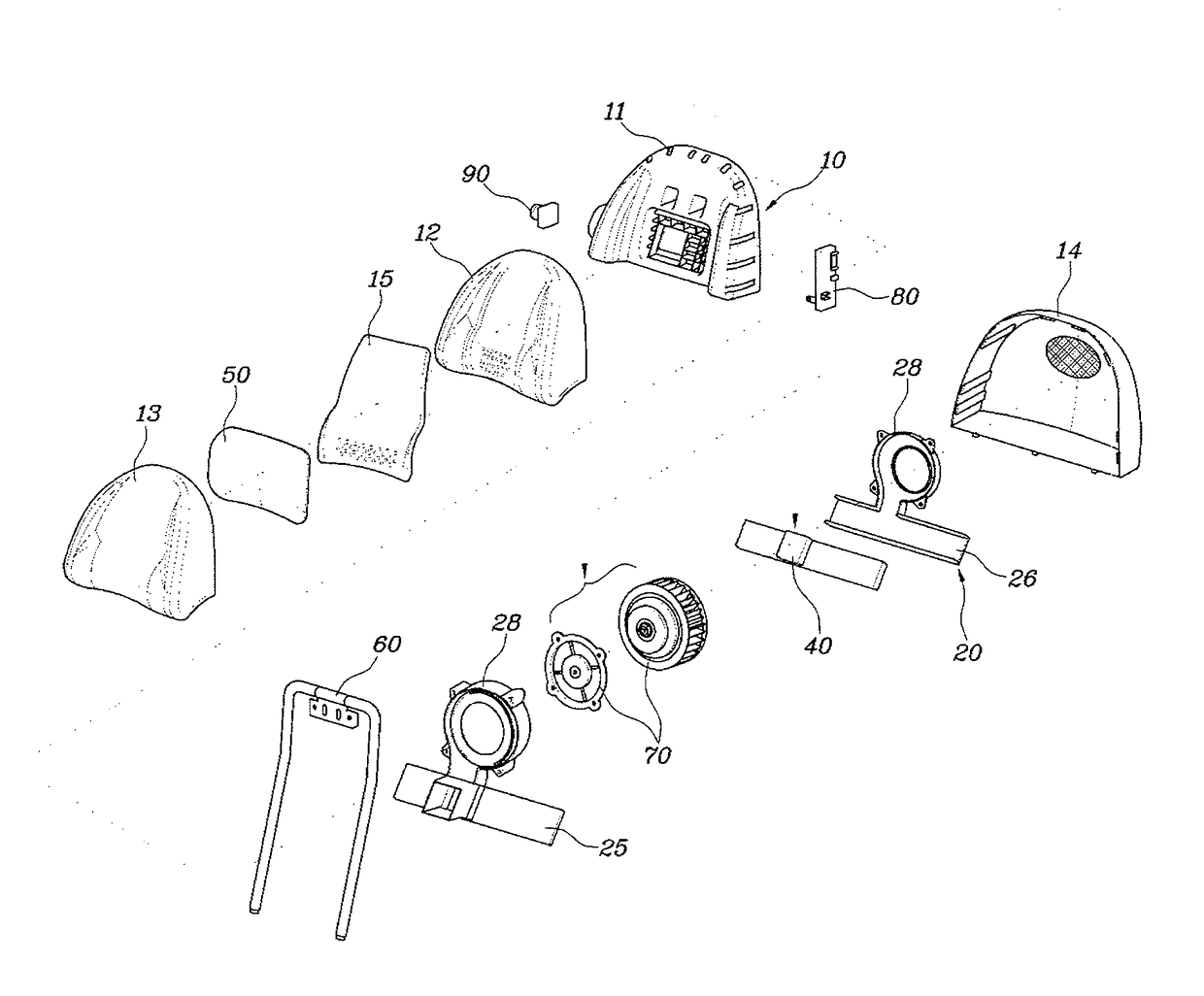 Cold/warm headrest for vehicle and method of controlling operation thereof