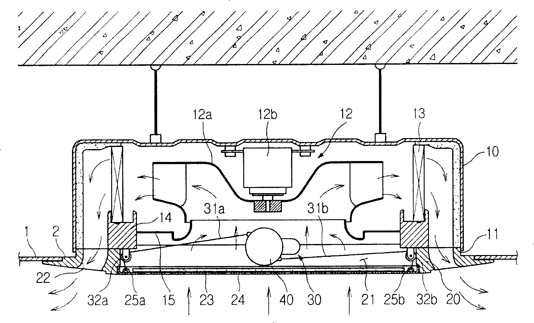 Roof arranged type air-conditioner