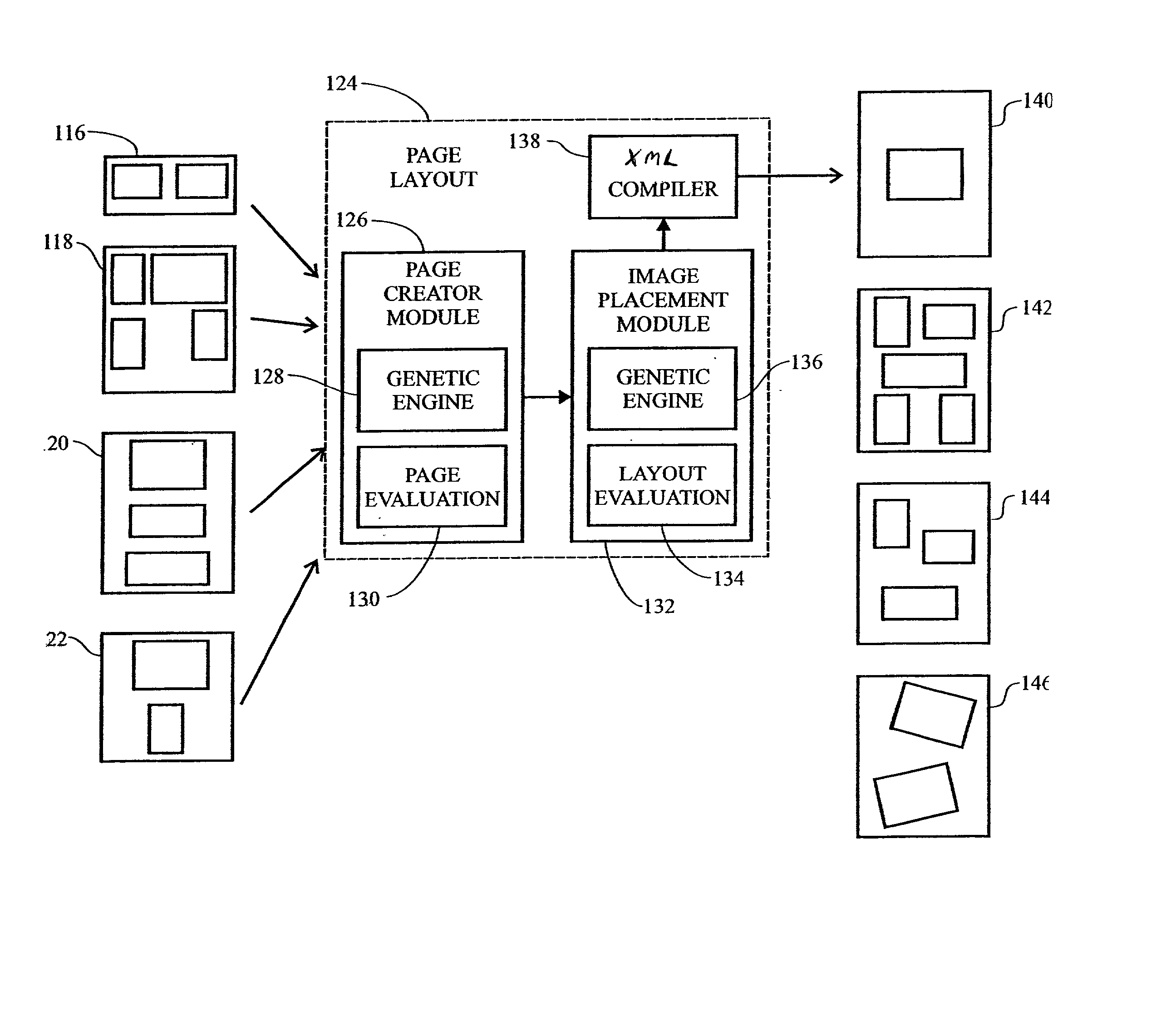 System and method for automatic layout of images in digital albums