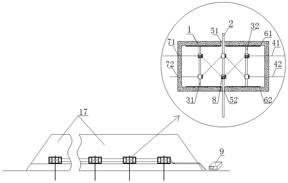 Subgrade settlement monitoring device and method based on distributed optical fiber sensing monitoring technology